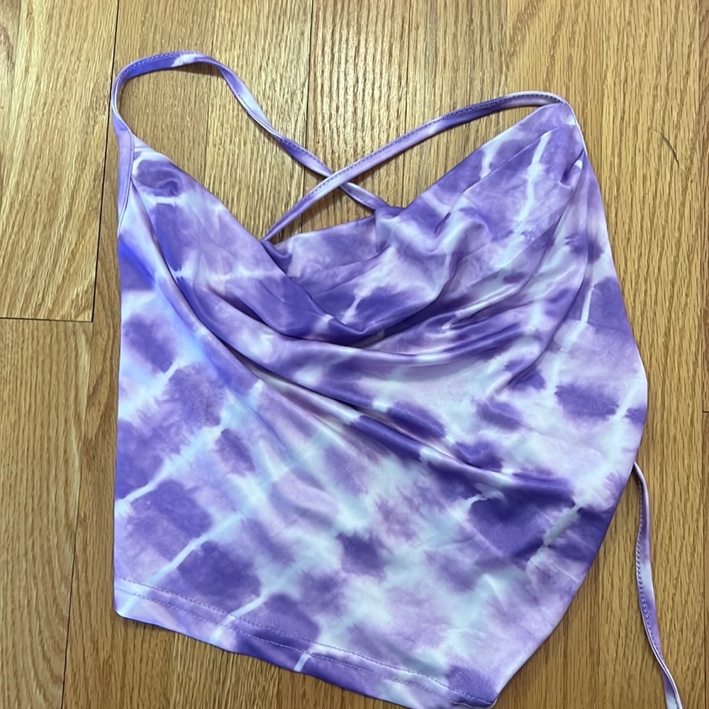 Purple scoop neck